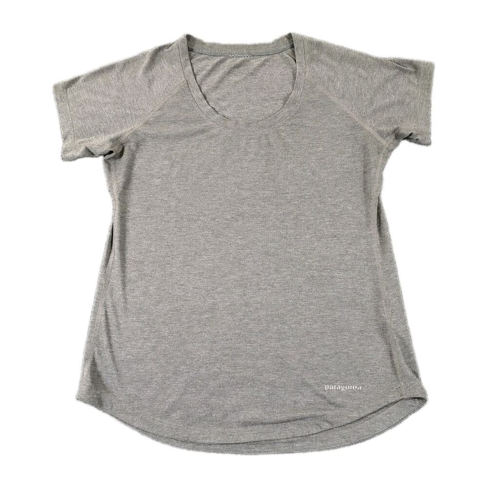 Patagonia Nine Trails Shirt Women's M Gray Stretch Lightweight Quick Dry Outdoor